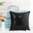 thumbnail image 4 of Unique Bargains Sparkling Sequin Decorative Throw Pillow Cover 16" x 16" Black, 4 of 8