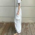 thumbnail image 6 of Baqcunre Womens Cargo Pants Women Streetwear Wide Leg High Waist Straight Vintage Baggy Trousers Overalls Cargo Pants With Pockets Womens Sweatpants Women'S Pants White S, 6 of 6