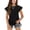 Black, variant on Girls T Shirts Ruffle Short Sleeve Ruched Knot Side Tunic Blouse Summer Tee Tops