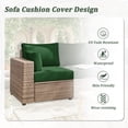 thumbnail image 4 of Pakunoda Outdoor Cushions Replacement, 8 Piece Sectional Cushion Fits 3-Seat, 4” Foam Deep Seat, for Patio Rattan Wicker Replacement Cushion, Liner&Cover, Green, 4 of 7