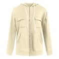 thumbnail image 4 of PFWOWB Zip Up Hoodies for Women Oversized Sweatshirt Jacket Long Sleeve Front Pocket, 4 of 4