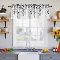 thumbnail image 4 of Grey Ombre Botanical Valances for Windows, Watercolor Gray Pastoral Leaf Light Filtering Kitchen Curtains, Rod Pocket Window Valance Curtains for Living Room Bedroom, 54" W x 18" L, 2 Panels, 4 of 9