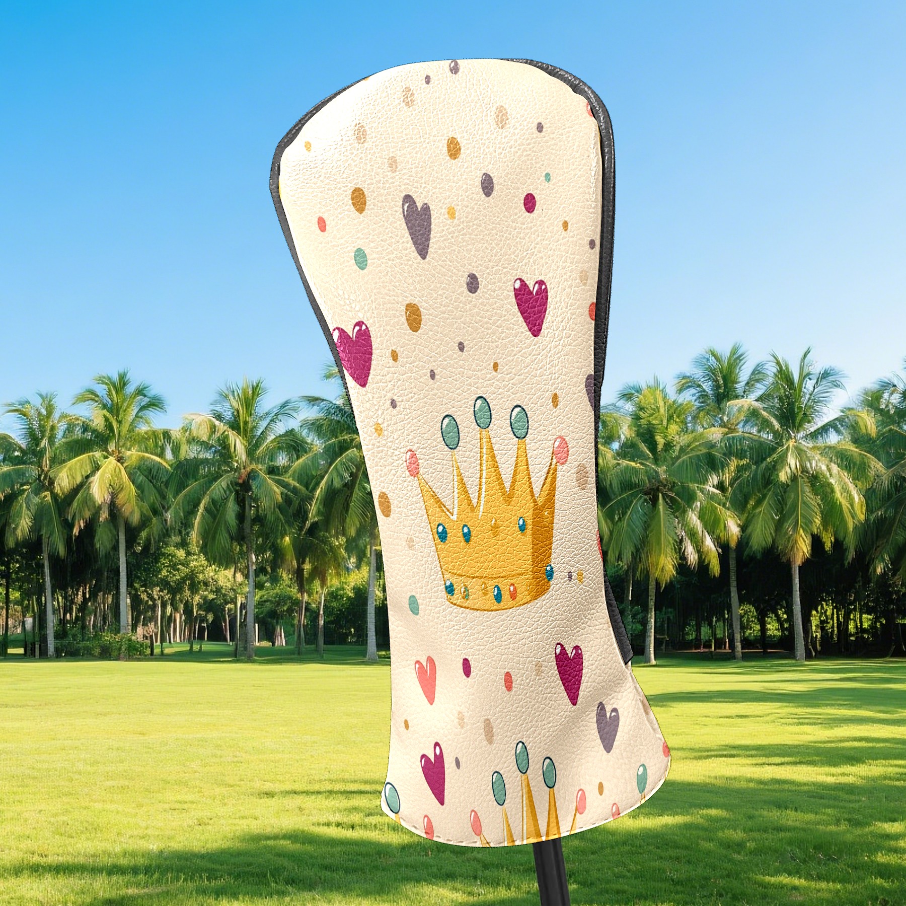 Golf Club Covers, YellowCrownHearts Premium PU Leather Driver Hybrid Putter Head Covers with Velvet Lining, Waterproof Golf Gifts for Men Women