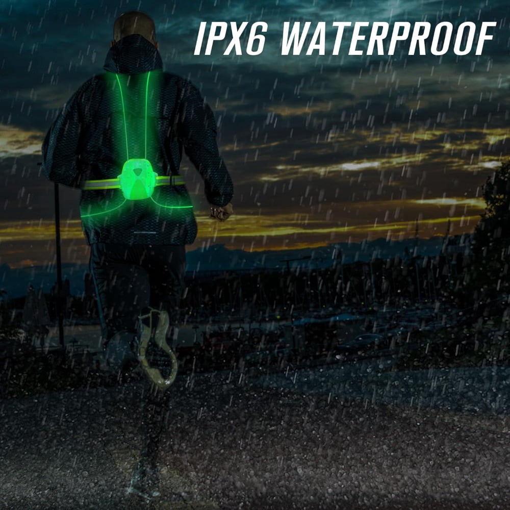 Running Vest, Running Light for Runners, Safety Reflective Running Gear for Men Women, 6 Multicolor, USB Rechargeable, Waterproof, LED Light Vest for Night Running, Walking, Jogging