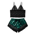 thumbnail image 1 of Conjunto de s de Lencería de Encaje para Mujer Ropa de Dormir Camisón Lencería Lencería Ropa de Dormir Camiseta Sin Mangas Y Pantalones Cor Deep Green L Soledad Mujer de encaje braga, 1 of 8