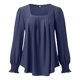 thumbnail image 3 of Blusa de mujer con cuello cuadrado y mangas abullonadas - Top informal con pliegues en la parte delantera - Rayón/poliéster/spandex - S-XXL - Trabajo/cita/salida nocturna, 3 of 4