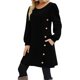 thumbnail image 3 of TaTaai Women's Long Sleeve Dress with Pockets Round Neck Button Front Casual Loose Fit A Line Midi Dress Soft Comfortable Solid Color for Spring Fall Daily Gift, 3 of 7