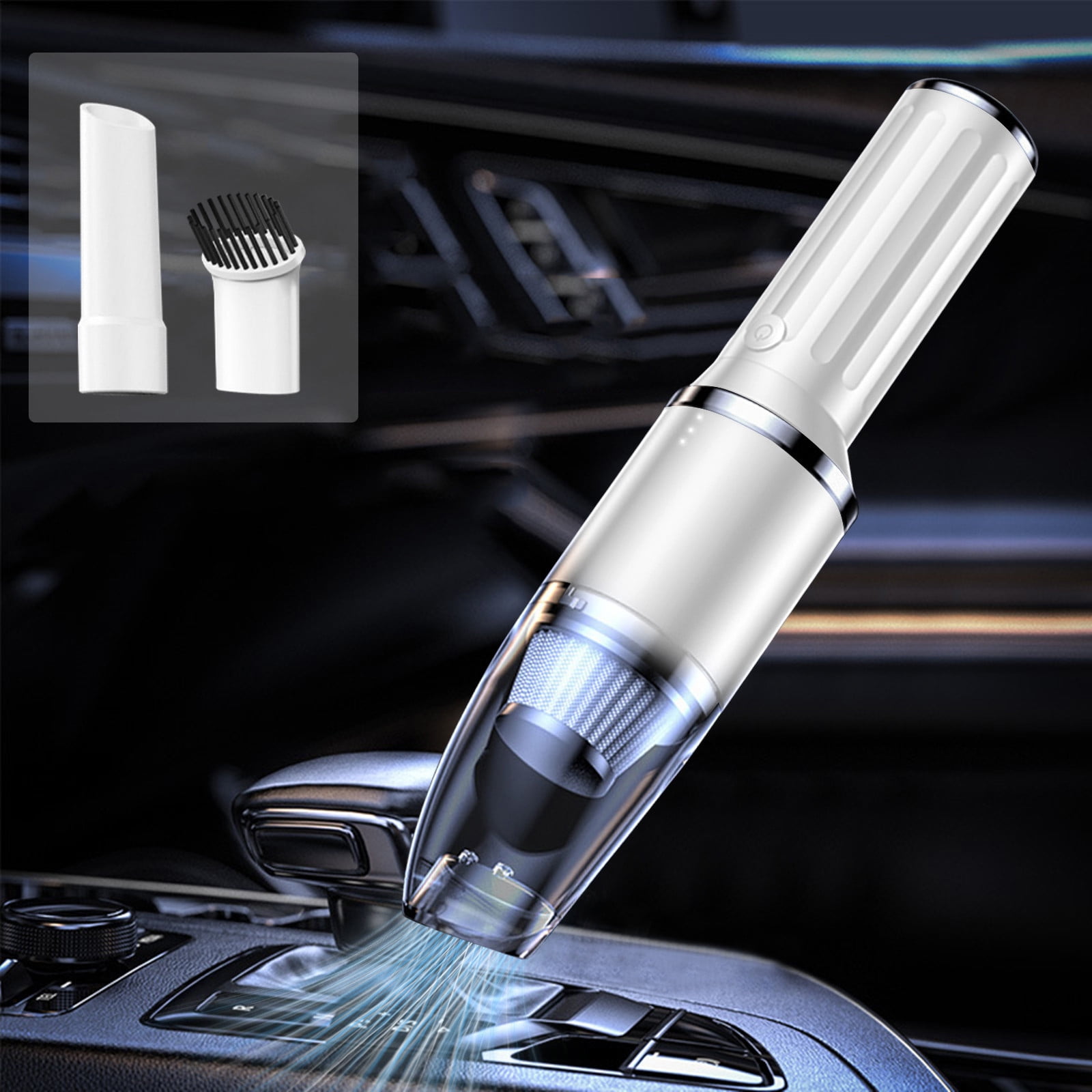 Car Vacuum Cleaner,Car Vacuum with Powerful Suction, Mini Vacuum for Crevices, Keyboard Cleaner, Usb Rechargeable,White