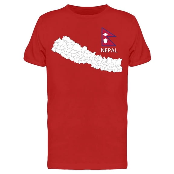 Map And National Flag Nepal Tee Men's -Image by Shutterstock