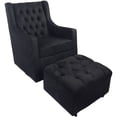 thumbnail image 2 of Fun Furnishings Tres Chic Microfiber Ottoman, Black, 2 of 2