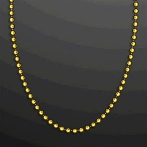 Blinkee A400 Smooth Round Opaque Bead Mardi Gras Necklace, Gold - Pack of 12