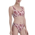 thumbnail image 2 of Daiia Orchids Flowers printed 2 piece Swimsuit Bikinis for Women High Waisted Racerback Bathing Suits Summer Tummy Control Scoop Neck Swimwear-Large, 2 of 8