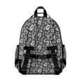 thumbnail image 3 of Black Daisy Flower White Blooms Pattern Backpack for School,Cute School Bag,Schoolbag with Adjustable Shoulder Straps & Padded Back,15.25"x11.5"x5.25", 3 of 5