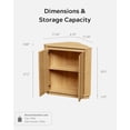 thumbnail image 6 of EYYTHUNG Corner Cabinet, Modern Handless Corner Floor Cabinet with 2 Doors and 2-Tier Shelves, Freestanding Narrow Organizer for Living Room Kitchen Bathroom, Natural Oak, 6 of 7