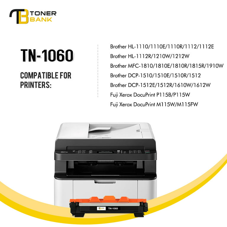 kig ind inaktive Pak at lægge Toner Bank 1-Pack Compatible Toner Cartridge for Brother TN-1060 HL-1110  1112R 1210W 1212W MFC-1810E 1815R 1910W DCP-1510R 1512R 1610W Printer Ink  Black - Walmart.com