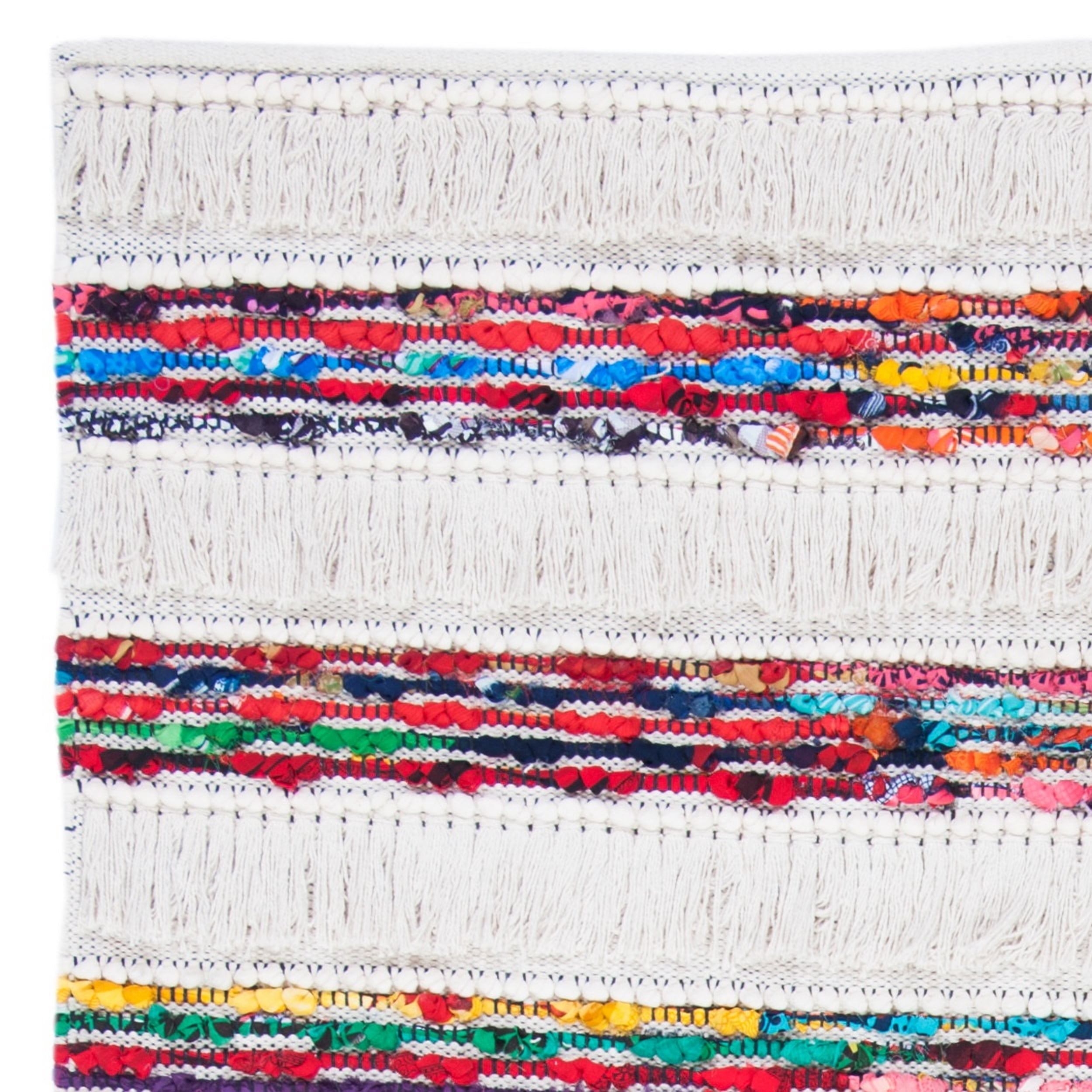 SAFAVIEH Natura Wilson Southwestern Striped Area Rug, Ivory/Red, 5' x 8'