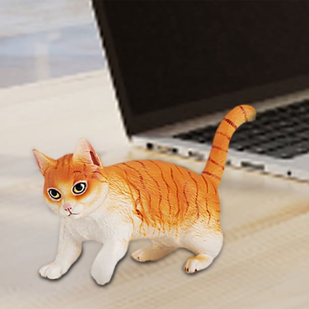 Gwong Juguete Simulación Mini gato Modelo de animal Decoración del hogar Accesorio para niños Juguete Estatua Regalo Gwong 30007808