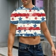 thumbnail image 2 of Camisas de Manga Corta de los Hombres, Moda Verano Ocio Impresión, Cuello Redondo Cultivo Manga Corta Superior, 2 of 9
