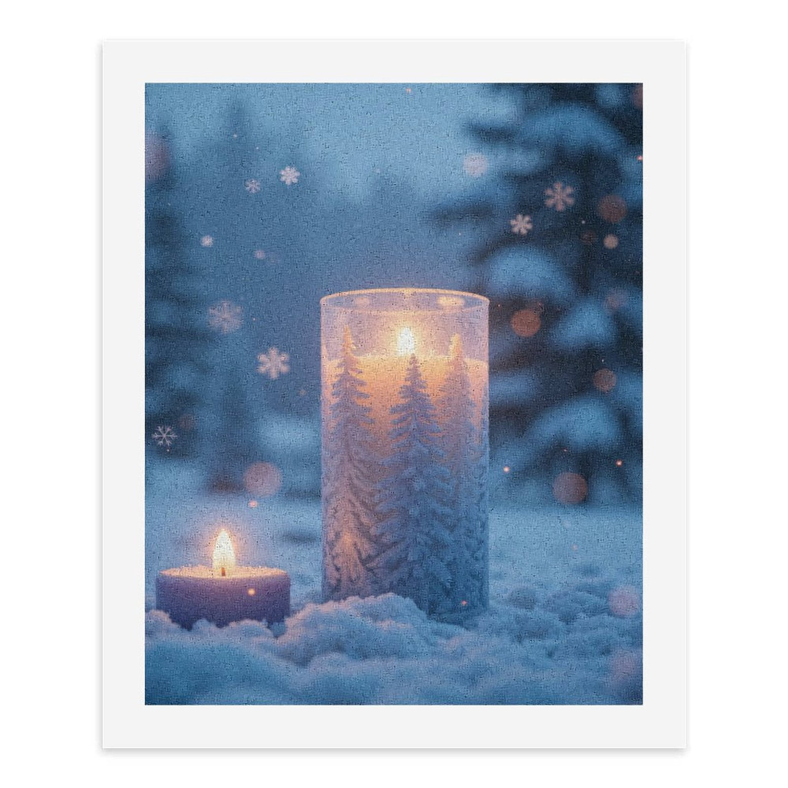 Paint By Numbers Kit for Adults Beginner - DIY Winter Candle Snowflakes Serenity Canvas Painting Kits for Adults, Frameless Paint By Number for Adults for Home Wall Decor 16x20 Inch