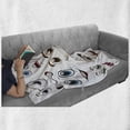 thumbnail image 6 of Cartoon Soft Flannel Fleece Throw Blanket, Smiling Face and Cartoon Hand Drawing Image with Positive Face Expressions, Cozy Plush for Indoor and Outdoor Use, 50" x 60", Multicolor, by Ambesonne, 6 of 6