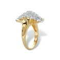 thumbnail image 2 of PalmBeach Jewelry Round Diamond Diagonal Wave Cluster Ring 1/8 TCW in Solid 10k Yellow Gold, 2 of 4