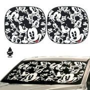 Disney Mickey Expressions Design  Auto Car Accessory Windshield Spring Sunshade  2 Piece with Gift