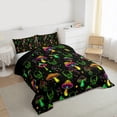 thumbnail image 3 of Feelyou Neon Jungle Mushroom Bedding Comforter Set for Teen, Green Skull Skeleton Twin Comforter Sets, Cartoon Theme Reversible Bedding Set, Microfiber Bedroom Decor, 2 Pieces, 3 of 8