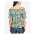 thumbnail image 2 of WILLIAM RAST Womens Green Floral Off The Shoulder Top M, 2 of 4