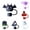 6Pcs, variant on Halloween Silicone Straw Cover Cap, Cute 3D Topper for Tumblers & Water Bottles, Reusable Dust-Proof Straw Tips with Handle Design, Fun Cup Accessory for Holiday Parties & Daily Drinks, Black2