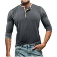 thumbnail image 2 of Hipattires Mens Henley Shirts Long Sleeve Tops Pullover Solid Color , Round Lightweight Button Shirts for Men Spring/Winter, 2 of 8