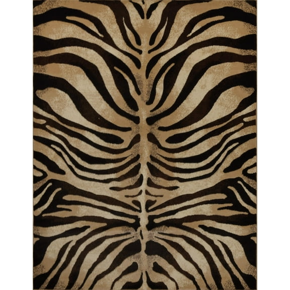 Modern Zebra Stripes Area Rug 3x5 Animal Skin Print Carpet- Actual 3' 3"x4' 7"