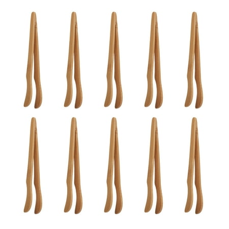 

FRCOLOR 10PCS Bamboo Teacup Tong Professional Food Tong Practical Food Locking Tong