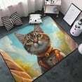 thumbnail image 3 of Riverside Meditating Cat Shaggy Area Rug, Rugs for Living Room Bedroom Non Slip Door Mat Indoor Carpet Machine Washable Nursery Home Decor Floor Mats for Entryway 60x39in-#, 3 of 5