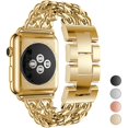 thumbnail image 1 of wonima44 Compatible Apple Watch Band for Woman Man 45mm 49mm 42mm 44mm, Stainless Steel Cowboy Style for iWatch Series 11/10/9/8/7/6/5/4/3/2 se Ultra (Gold), 1 of 1
