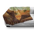 thumbnail image 2 of Desert Soft Flannel Fleece Blanket, Cliffs Valley Landscape Along Palm Trees on Plateau Sahara Egyptian Travel, Cozy Plush for Indoor and Outdoor Use, 70" x 90", Redwood Multicolor, by Ambesonne, 2 of 5