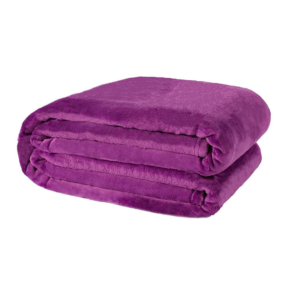 NANPIPER King Size Blanket Luxury Warm Microfiber for Bed Purple,90