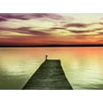 thumbnail image 2 of Christensen, Jim 24x19 Black Ornate Wood Framed with Double Matting Museum Art Print Titled - Pier and Sunset II, 2 of 4
