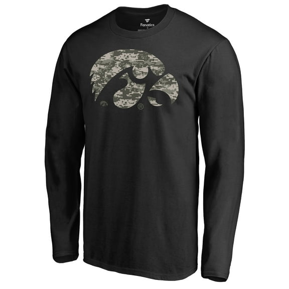 Men's Black Iowa Hawkeyes Cloak Long Sleeve T-Shirt