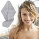 thumbnail image 4 of Gorro de ducha de terciopelo de microfibra y toalla para cabello | Turbante absorbente y grueso para secado rápido del cabello | Cierre con botón | Anti-frizz | Para cabello rizado y largo | 25x65, 4 of 6