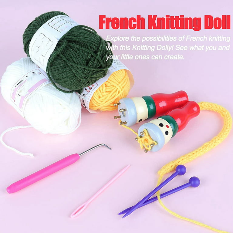 French Knitter Tool 2 Pack, Wooden Knitting Set Spool Knitting Doll Knitting  Loom Toy for Making Bracelets, Etc 