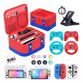 thumbnail image 1 of 23 in 1 Large Case Kit Accessories for Nintendo Switch OLED, with Travel Case, Steering Wheel Handle, Game Controller, Silicone Case, Transparent Case, Game Stand, 1 of 1