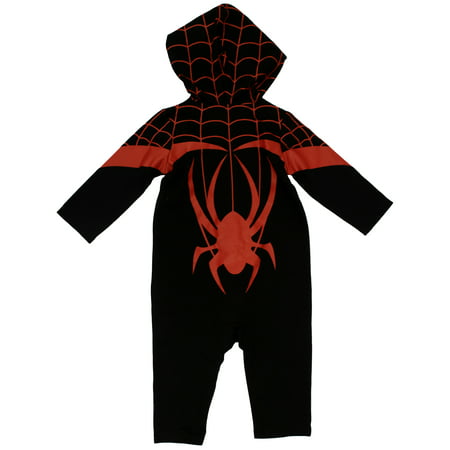 Marvel Spiderman Toddler Boys Hooded Zip-up Costume Coverall 4T