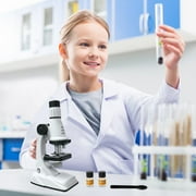 Microscope for Beginners - 200X to 1000X with LED, Metal Base, and Specimen Kit for Student Science Discovery