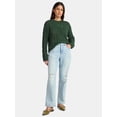 thumbnail image 2 of Time and Tru Women's Cable Knit Pullover Sweater with Long Sleeves, Midweight, Sizes XS-XXXL, 2 of 5