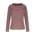 thumbnail image 5 of hotojiny Womens Long Sleeve Tops Cowl Neck Ribbed Knit Sweater Loose Fit Solid Color Pullover Lightweight Spring Shirts S-3XL, 5 of 6
