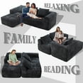 thumbnail image 6 of Modular Sectional Sofa with Deep Seat, UHOMEPRO L-Shape Cloud Sectional Couch with Chaise, Pillows and Side Pockets, Modern Fabric Upholstered Couches for Living Room, No Assembly Required, Black, 6 of 12