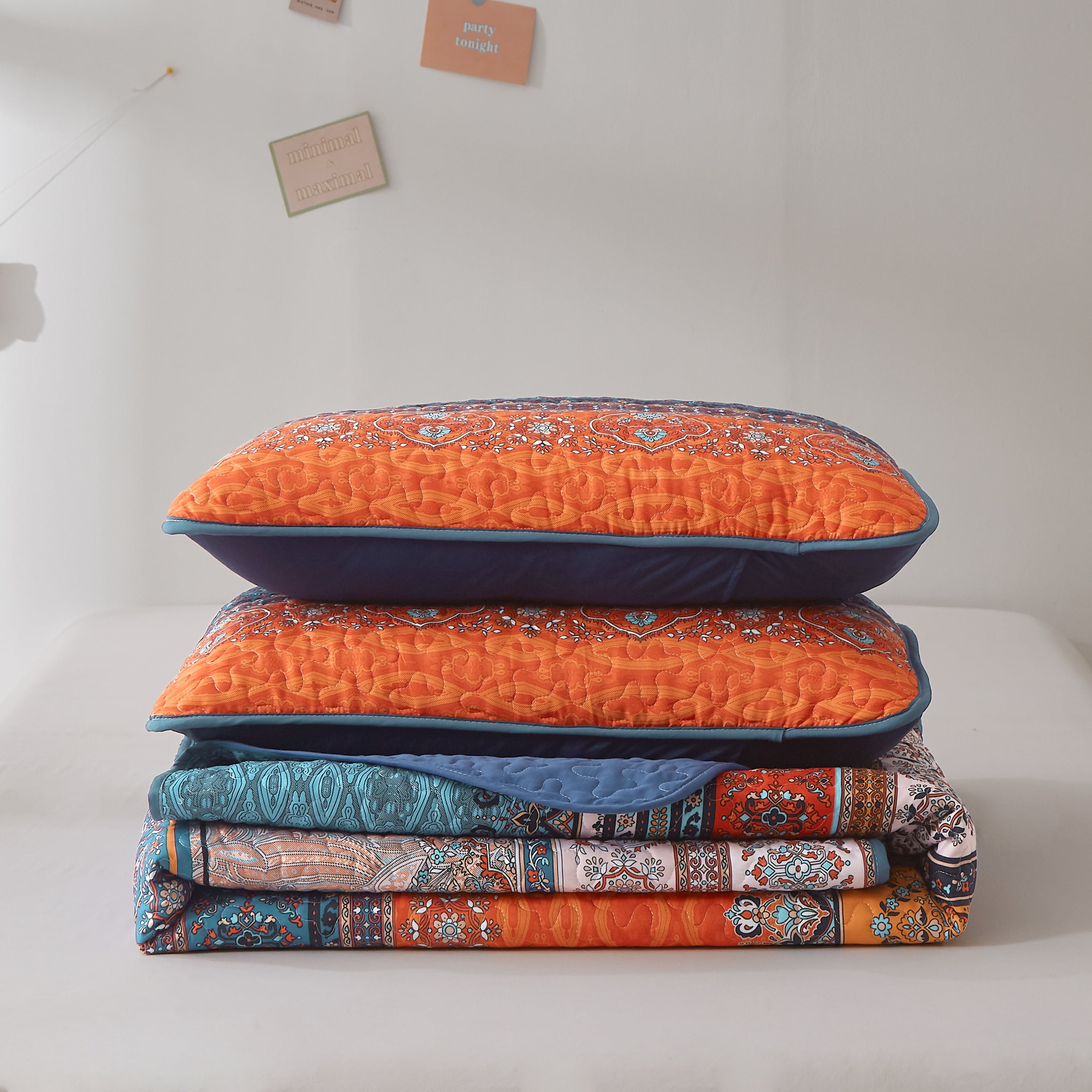 Dintszyayue Bohemian Quilt Set Queen Size,3 Pcs Boho Bedding Set Lightweight Adult(90"x 96")