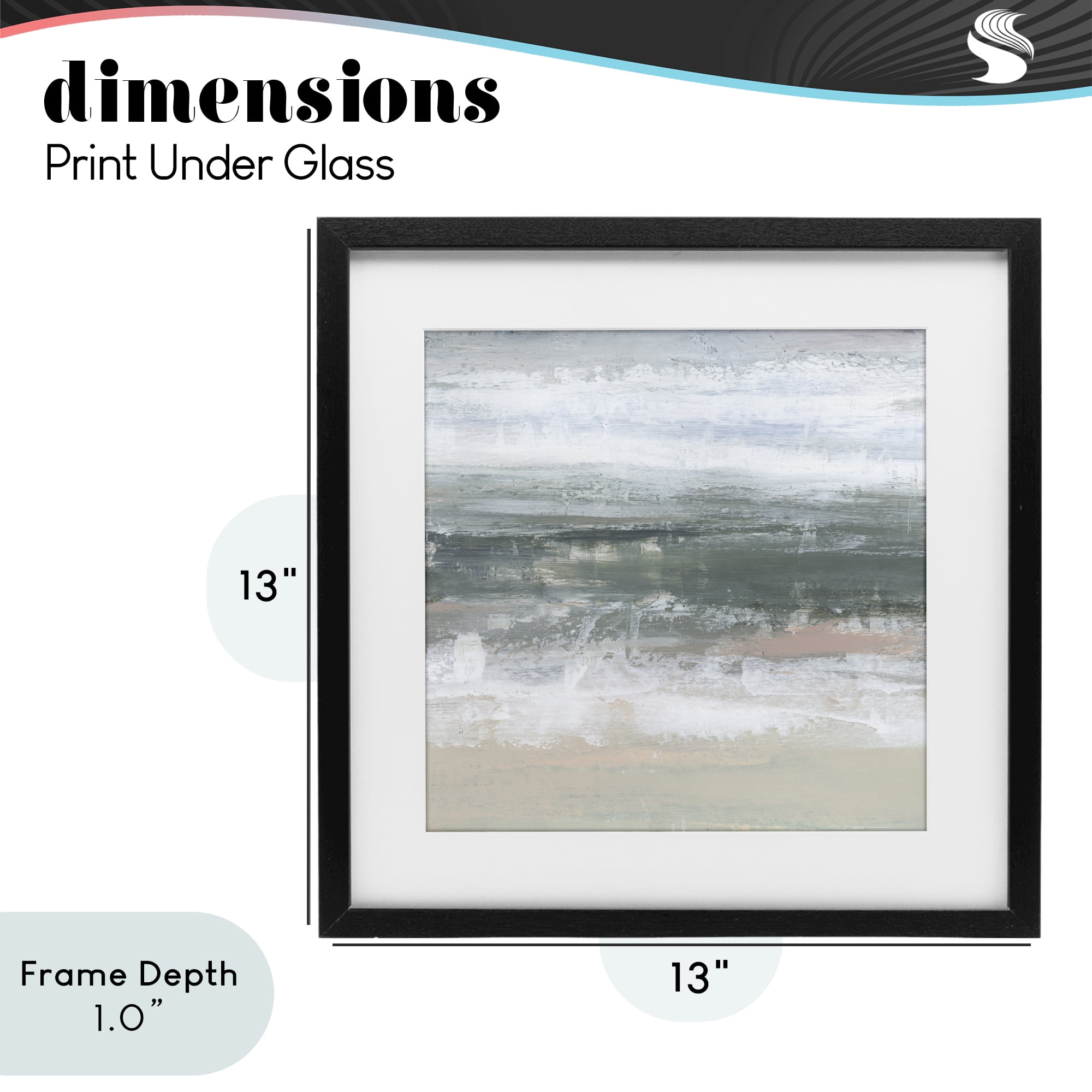 Stupell Industries Subdued Pastel Tides Black Framed Print Under Glass, design by Ethan Harper