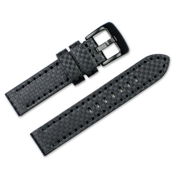 deBeer Leather Watch Band - Badass Carbon - Black - 24mm