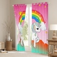 thumbnail image 3 of Homewish Funny Unicorn Animal Curtains Pack of 2 (42x84 Each), Cartoon Pink Galaxy Curtains Blackout, Teens Kids Boys Girls Bedroom Curtains, Blackout Curtains Decor, 3 of 6